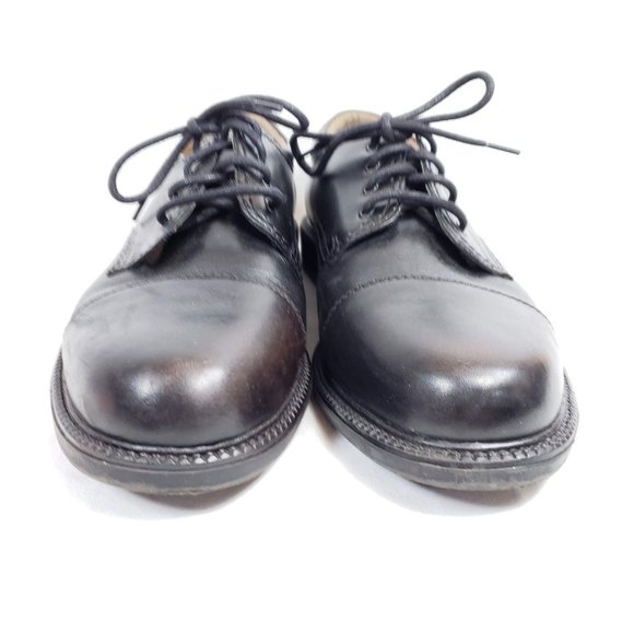 Dockers Cap Toe 4 Eye Oxfords Men's Sz 10 Black Leather - Picture 4 of 8